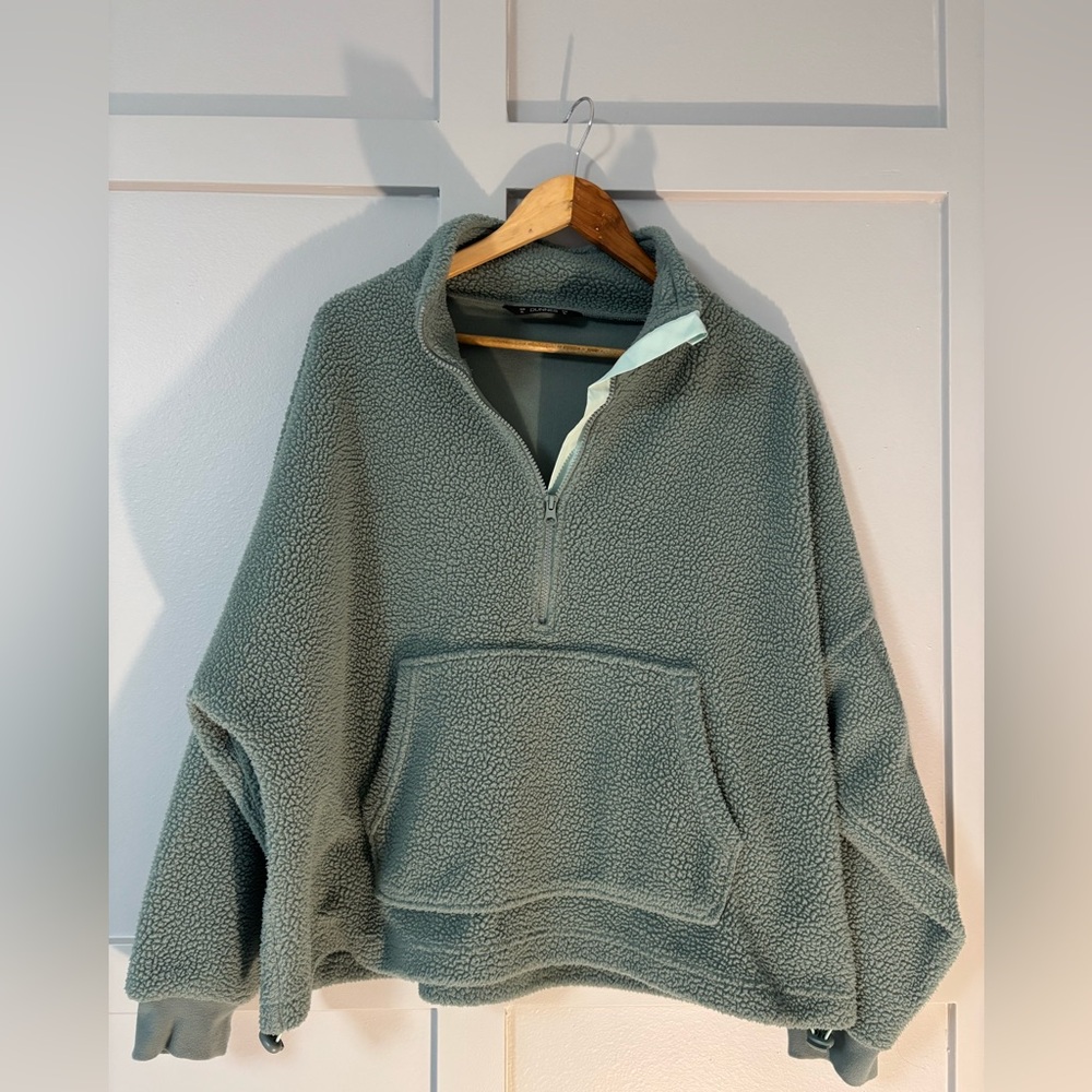 Women's Teal Half-Zip Sherpa From The UK - Picture 2 of 10